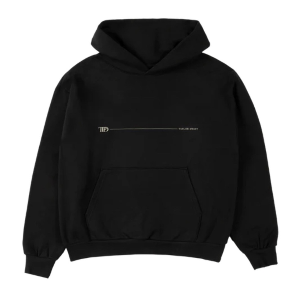 TAYLOR SWIFT THE TORTURED POETS DEPARTMENT BLACK HOODIE SIZE L